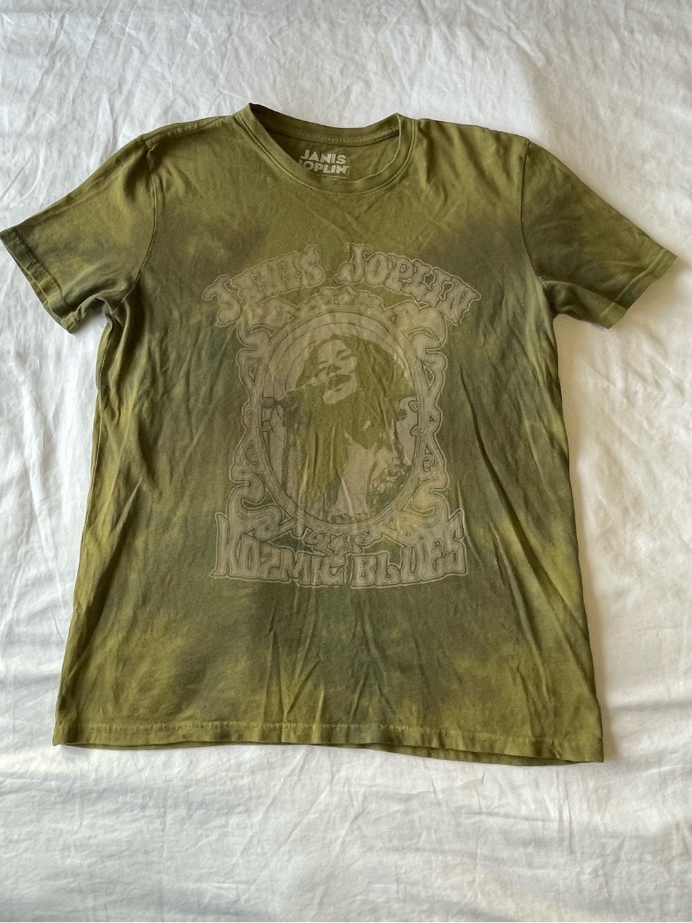 Lucky Brand - Janis Joplin Kosmic Blues Graphic Tee - Olive Green- M